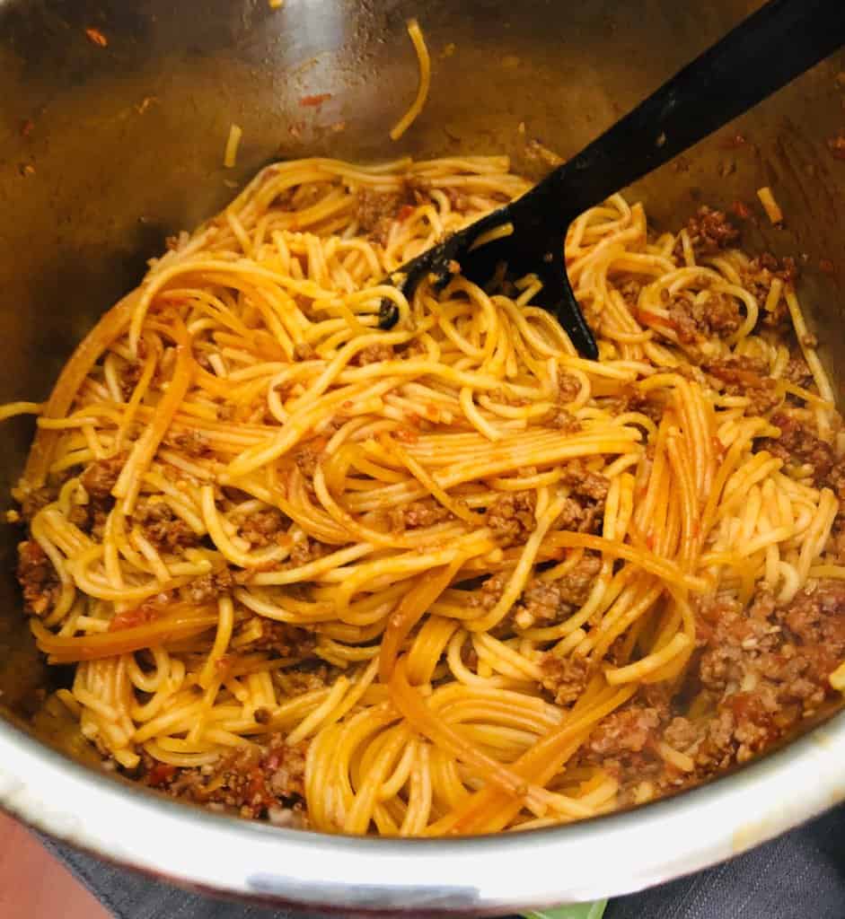 instant pot spaghetti with meat sauce