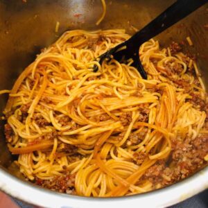 instant pot spaghetti with meat sauce