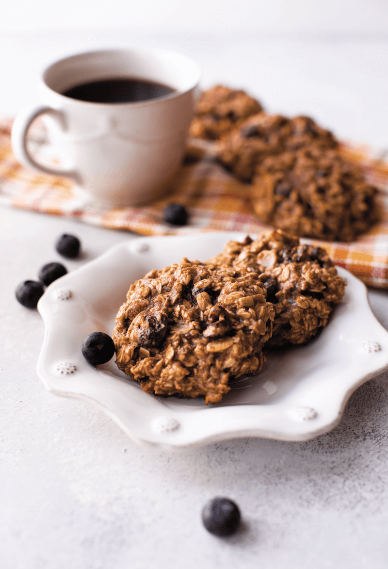 breakfast cookies with cup of coffee