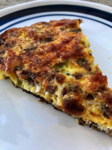 heartly slice of crustless sausage quiche
