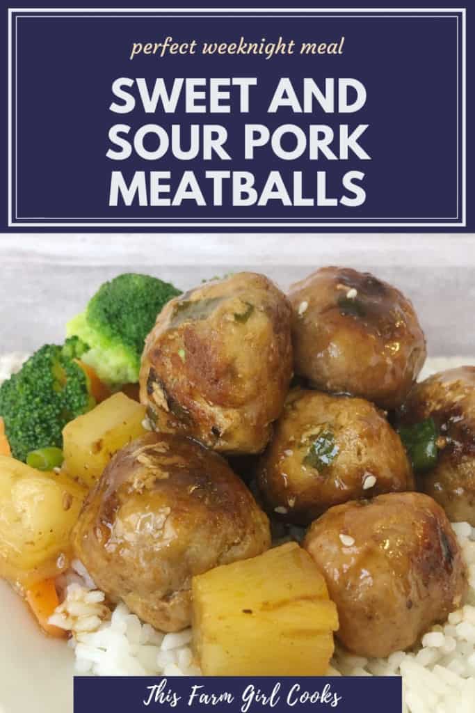 sweet and sour pork meatballs with pineapple chunks