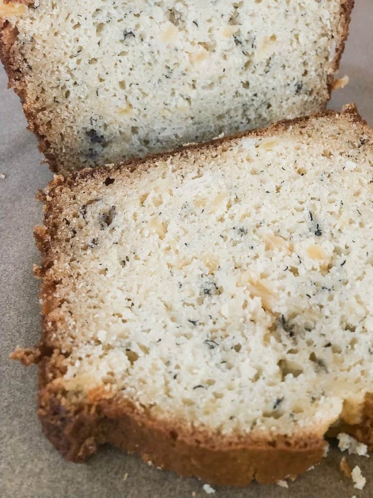 sliced bread with banana, coconut and pineapple.