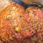 Meat sauce in a crock pot.