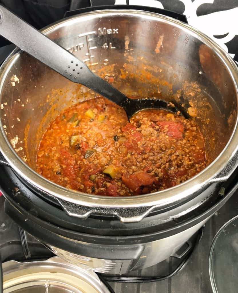 healthy meat sauce in an Instant pot
