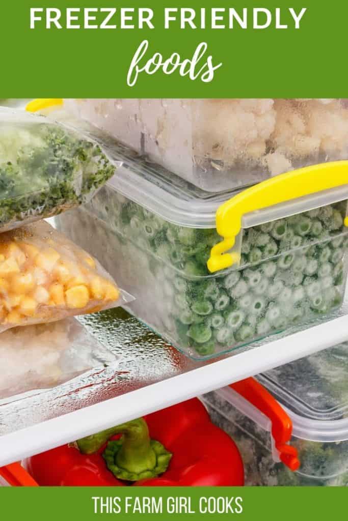 Frozen meals in the freezer.