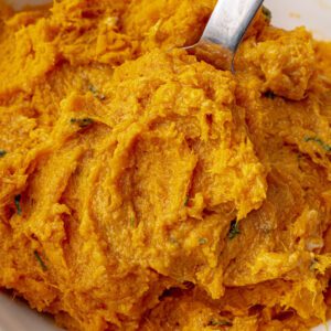 instant pot mashed sweet potatoes in a bowl
