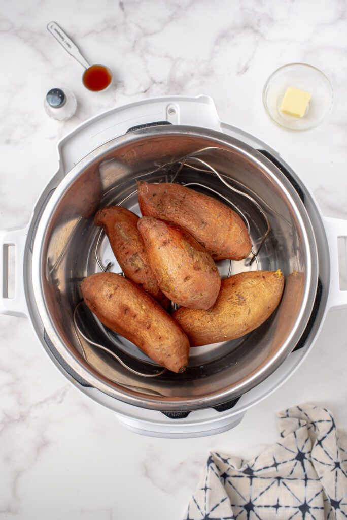 sweet potatoes in a pot