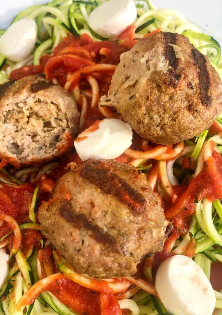 grilled meatballs with marinara