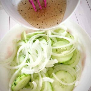 marinated cucumbers with dressing