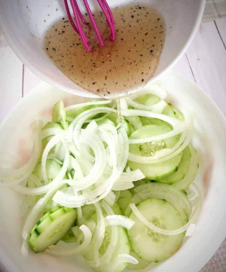marinated cucumbers with dressing