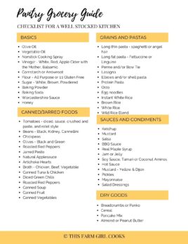 Pantry Staples List with Printable for a Well Stocked Kitchen