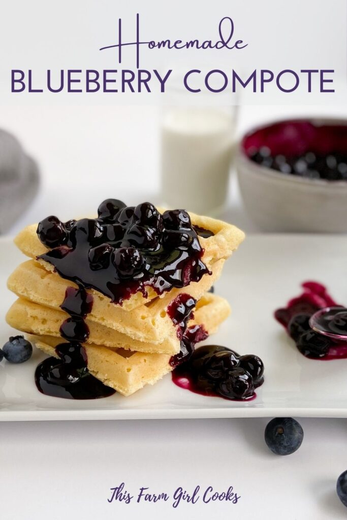 blueberry compote on waffles