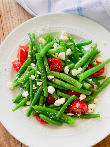 marinated green beans with feta