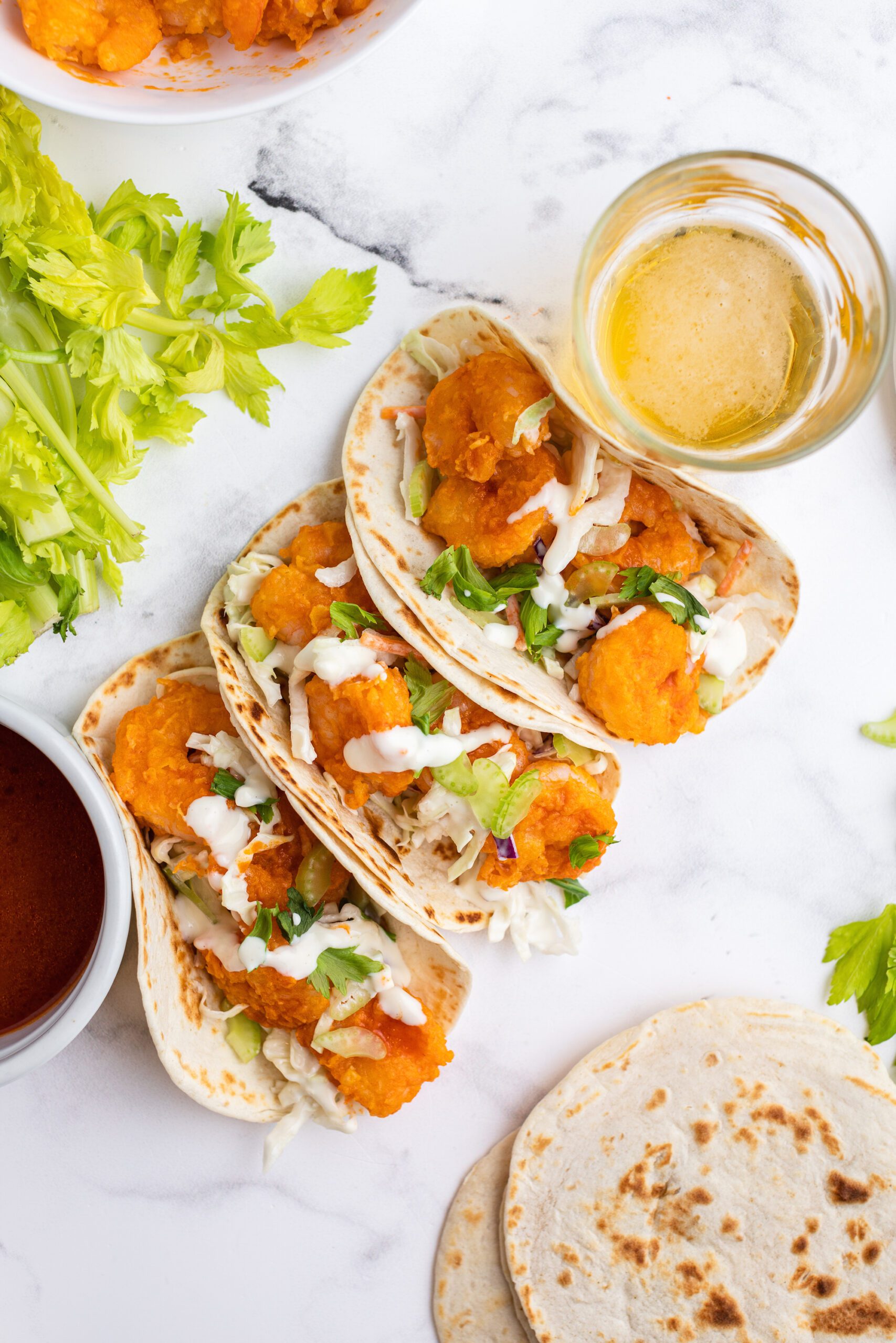 Buffalo Shrimp Tacos