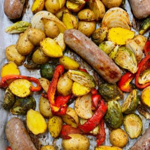 brat sheet pan dinner