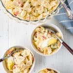 amish pasta salad in bowls