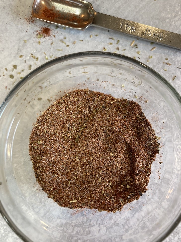 A bowl of the best homemade fajita seasoning using pantry spices.