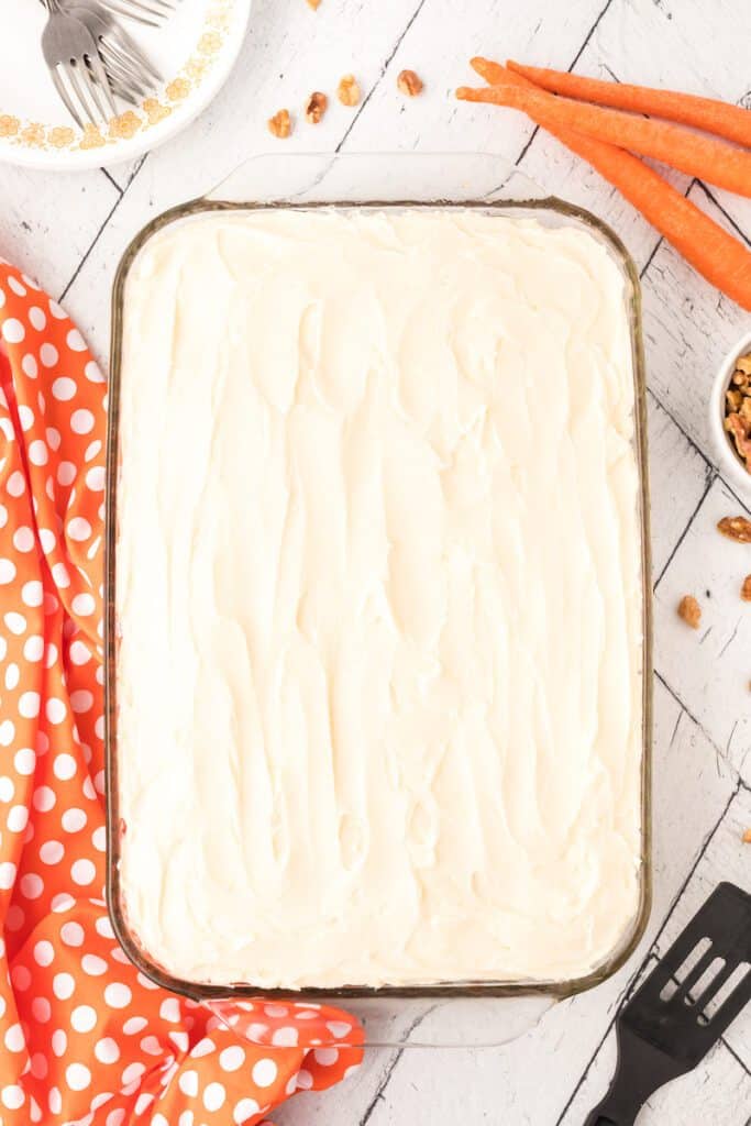 cream cheese frosting on carrot cake