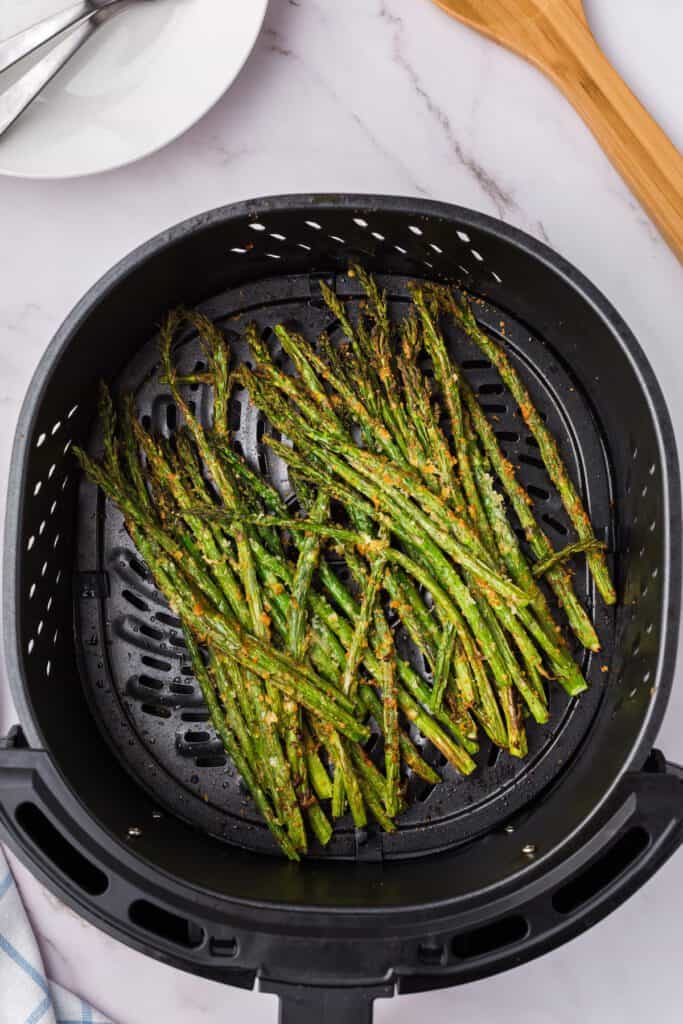 cooked asparagus in the air fryer