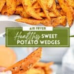 air fryer sweet potato wedges pin