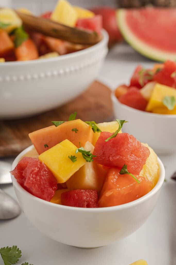 bowls of tropical fruit