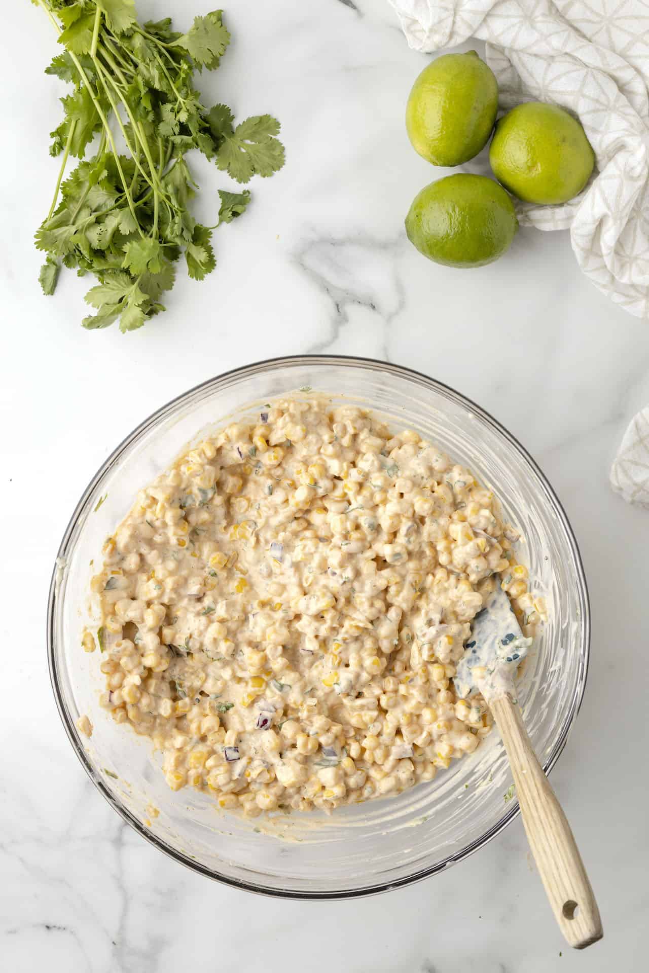 Mixed Mexican street corn dip.