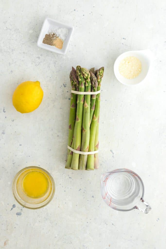 Asparagus banded together with ingredients to make it in the Instant Pot.
