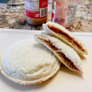 Peanut butter and strawberry jam uncrustables diy.