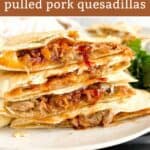 Four ingredient pulled pork quesadillas.