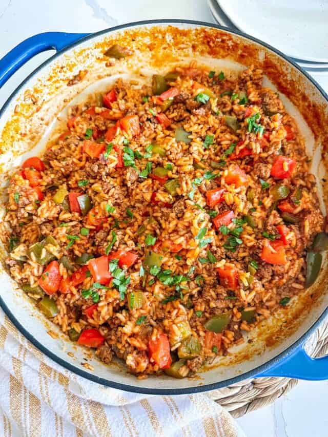 Unstuffed peppers skillet meal.