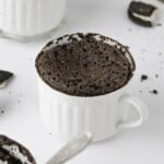 An oreo cake baked in a coffee mug.