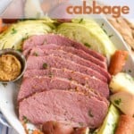 Dutch oven corned beef and cabbage.