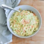 A bowl of American cole slaw.