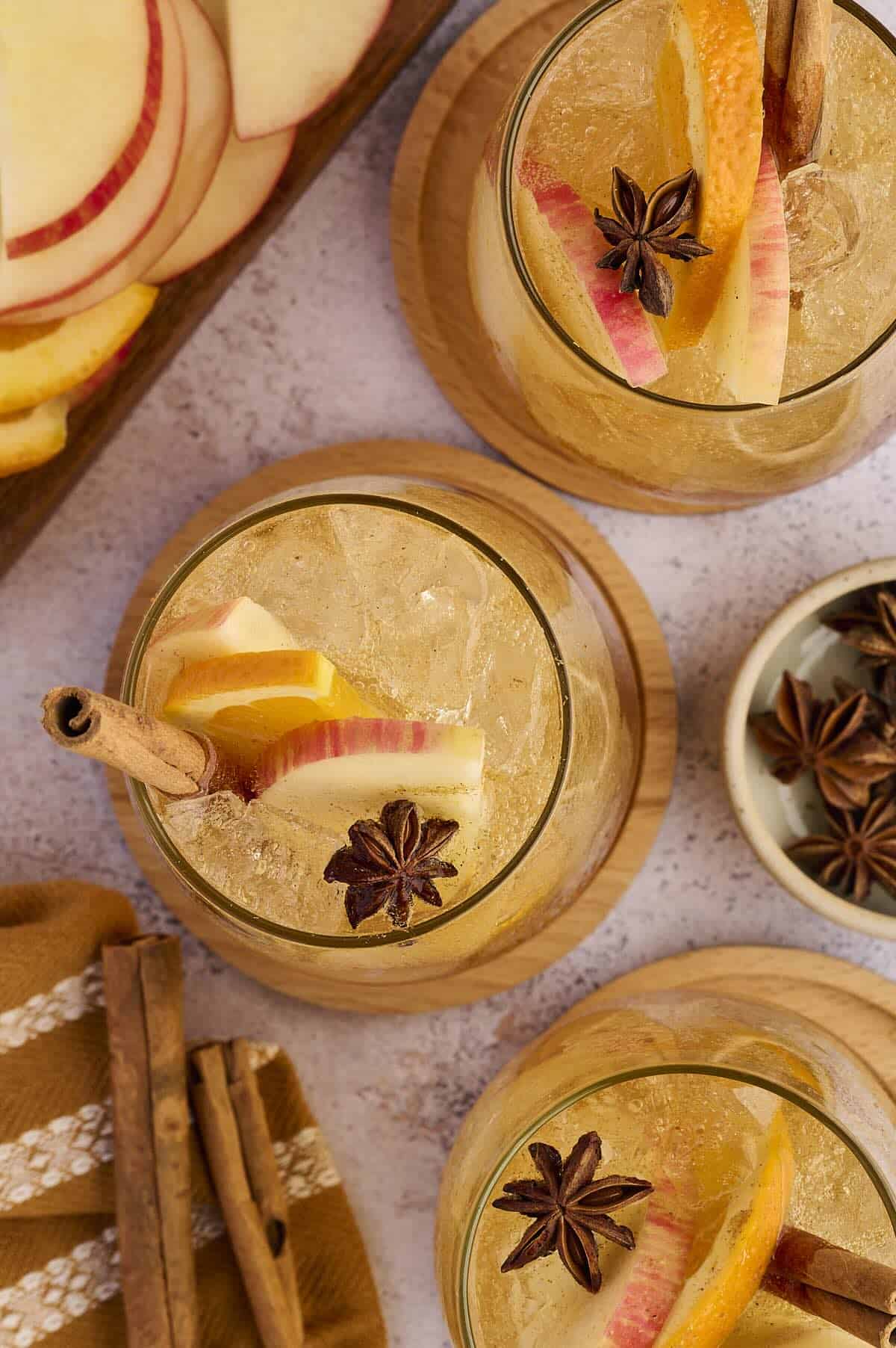 Apple cider punch served at a fall gathering.