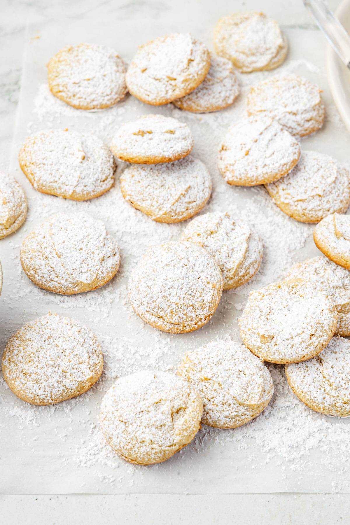 A stack of classic cream cheese cookies.