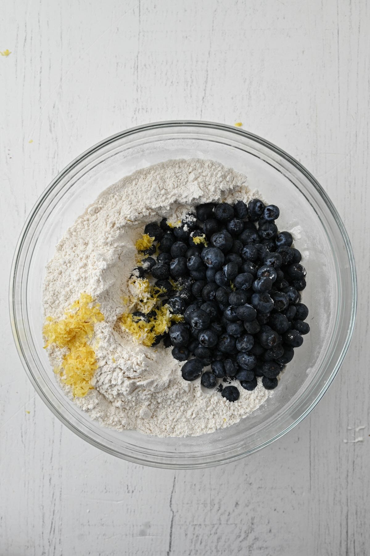 Dry ingredients before adding milk.