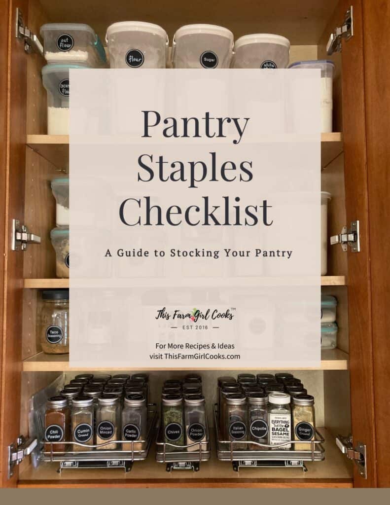 A free printable pantry staples checklist.