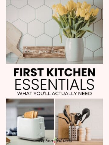 Kitchen essentials list that you need for your first apartment.