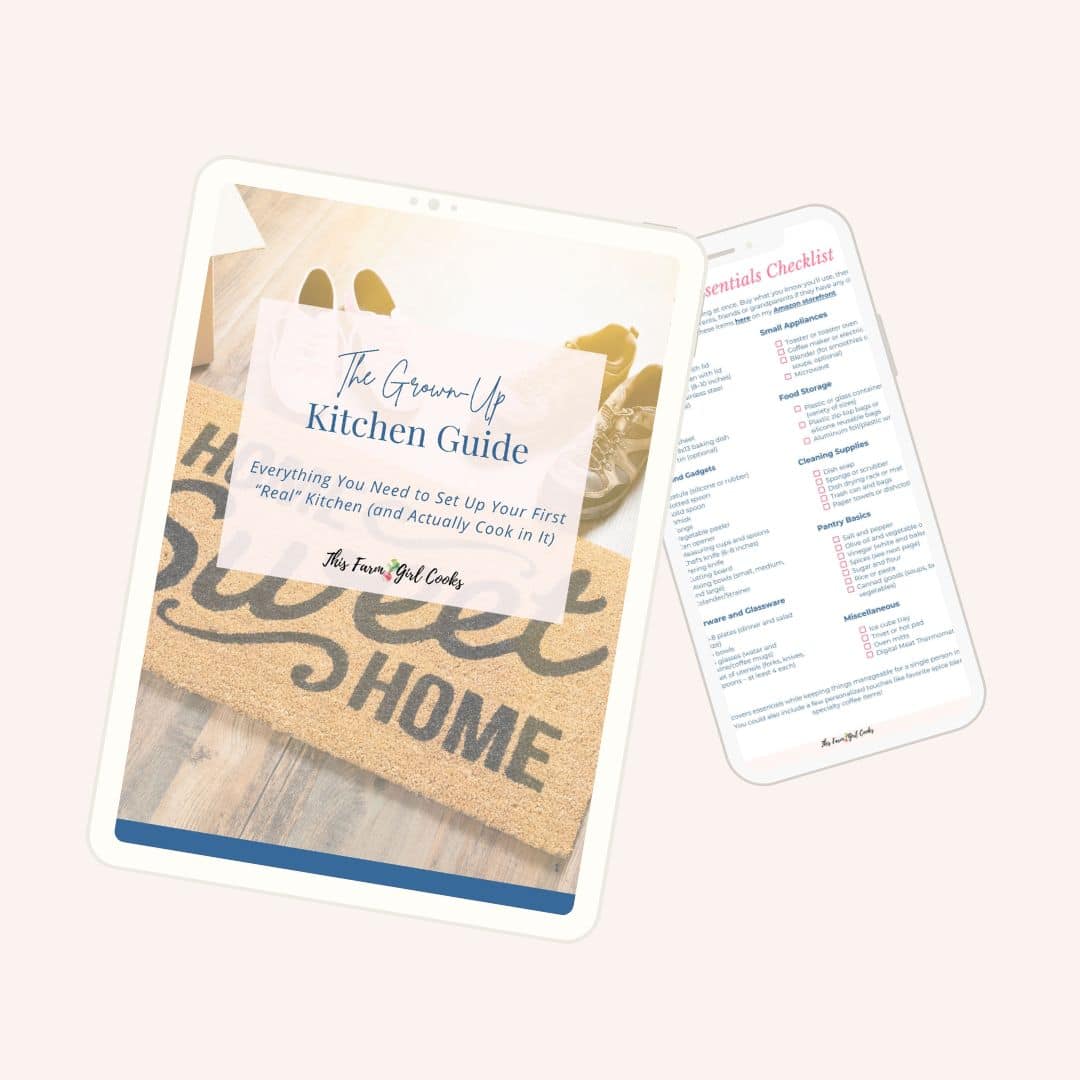 Kitchen essentials checklist for college graduates and new apartments.