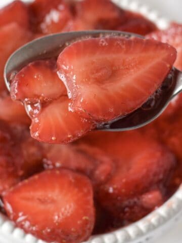 Close up of homemade strawberry sauce texture.