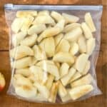 A bag of apples for the freezer.