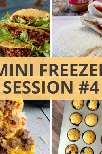 Mini freezer meal session #4, making 4 easy meals for later.